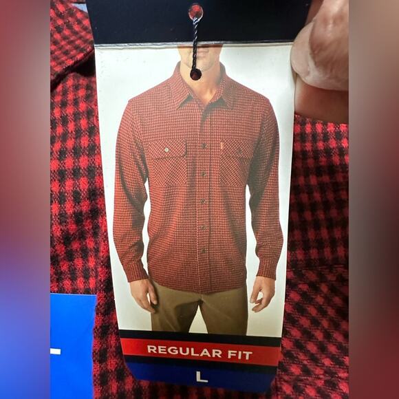 Chaps Men’s Buffalo Flannel button UP Shirt size Large Nwt - Picture 2 of 6